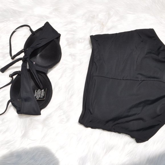 Womens Bikini Set Retro Vintage Push up Halter High Waisted Swimsuit - Picture 3 of 3